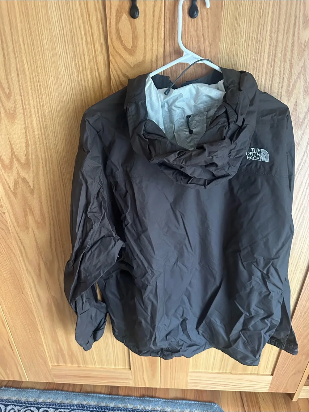 The North Face Men's Dark Brown Hooded Rain Jacket